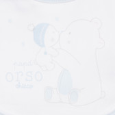 Bavetă albă din bumbac cu imprimeu ursuleț Chicco 253791 2