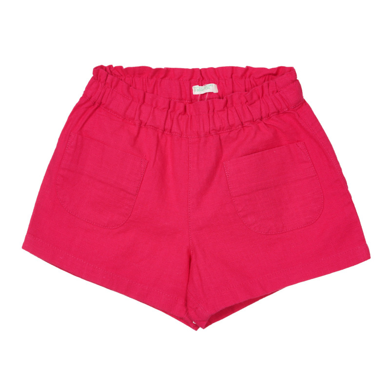 Pantaloni scurți din bumbac roz cu buzunare Benetton  253809