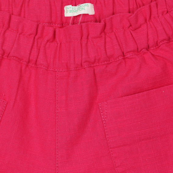 Pantaloni scurți din bumbac roz cu buzunare Benetton Benetton 253810 2