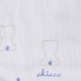 Bavetă albă din bumbac cu imprimeu de ursuleți Chicco 254119 2
