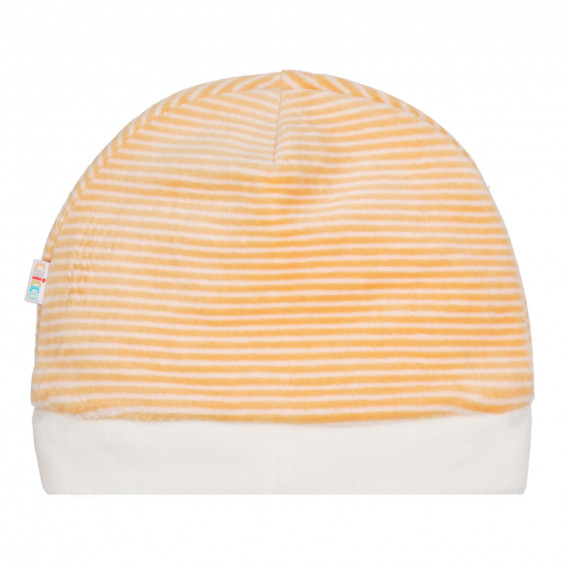 Pălărie de bumbac în dungi portocalii și albe pentru un bebeluș Chicco 254212 