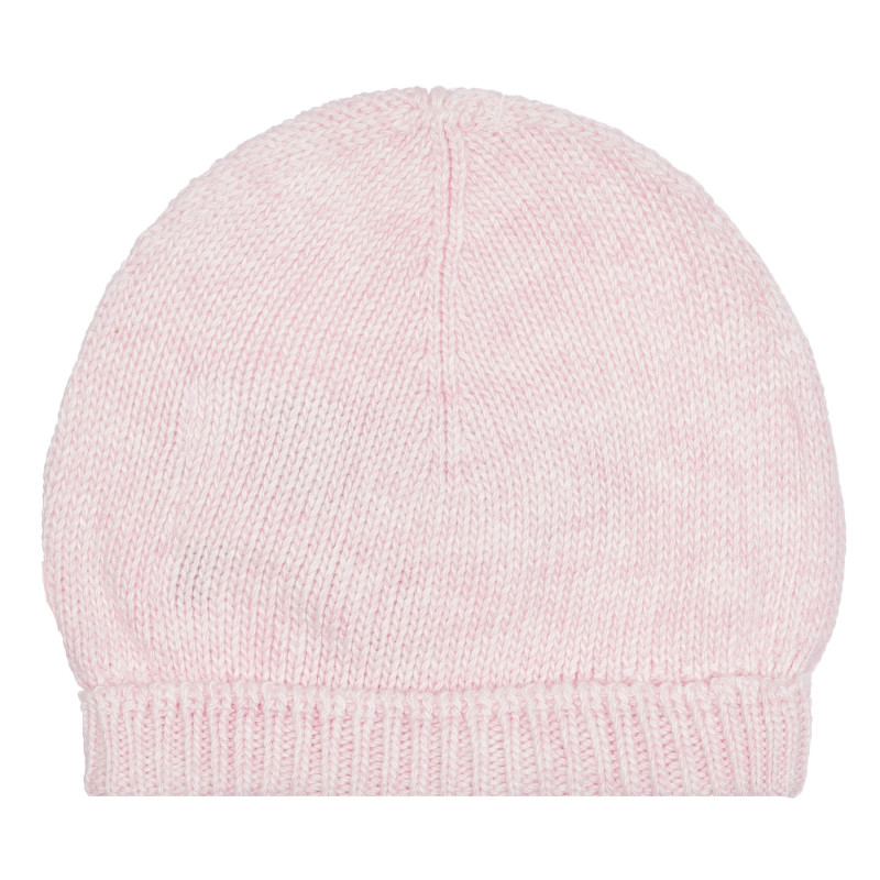 Pălărie tricotată cu tiv, roz deschis  254242