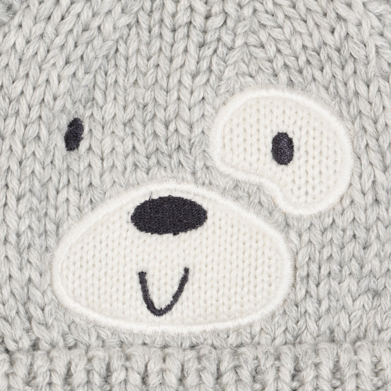 Pălărie tricotată cu aplicație de câine pentru bebeluș, gri Chicco 254246 2