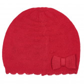 Pălărie din bumbac tricotată cu panglică pentru un bebeluș, roșie Chicco 254278 