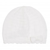 Pălărie de bumbac cu panglică pentru bebeluș, albă Chicco 254281 