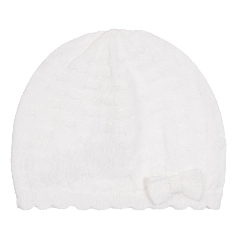 Pălărie de bumbac cu panglică pentru bebeluș, albă  254281