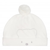 Pălărie cu pompon și urs pentru o aplicație pentru bebeluși, albă Chicco 254290 