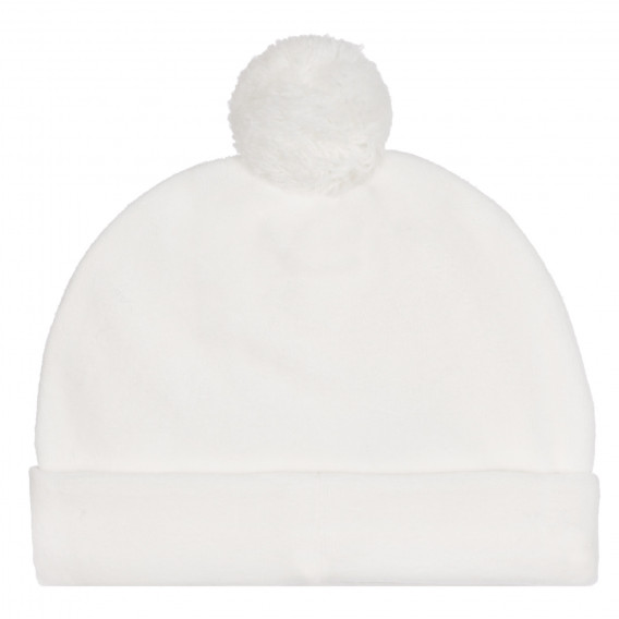Pălărie cu pompon și urs pentru o aplicație pentru bebeluși, albă Chicco 254292 3