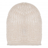 Pălărie tricotată din bumbac cu accente strălucitoare pentru un bebeluș, bej Chicco 254433 