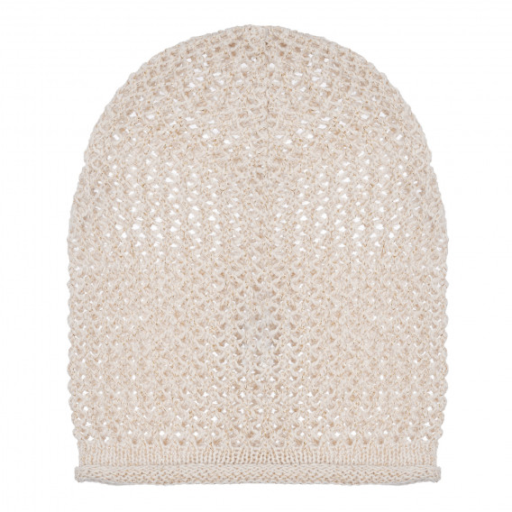Pălărie tricotată din bumbac cu accente strălucitoare pentru un bebeluș, bej Chicco 254433 