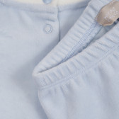 Set bluză și pantaloni cu botoși din bumbac Chicco cu ursuleti și pisoi pentru bebelusi, albastru Chicco 254502 4