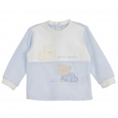 Set bluză și pantaloni cu botoși din bumbac Chicco cu ursuleti și pisoi pentru bebelusi, albastru Chicco 254506 2