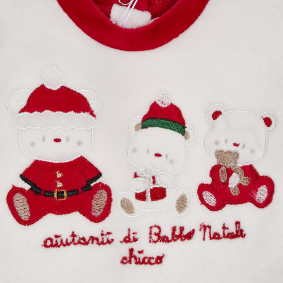 Set de Crăciun Chicco din bluză și pantaloni cu botoși, cu ursuleți, pentru bebelusi Chicco 254508 3