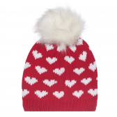 Pălărie tricotată cu imprimeu de inimi pentru bebeluș, roșie Chicco 254566 3