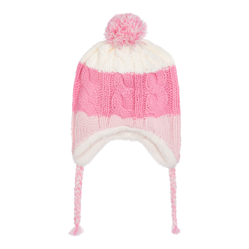 Pălărie tricotată cu pompon pentru bebeluș, roz  254645