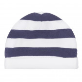 Pălărie de bumbac în dungi albe și albastre cu aplicație pentru bebeluș Chicco 254669 2
