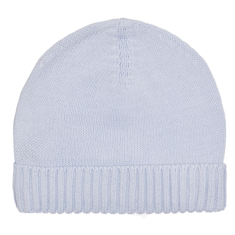 Pălărie din bumbac tricotată cu tiv pentru bebeluș, albastru deschis  254693