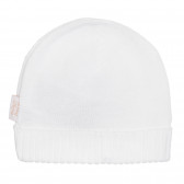 Pălărie din bumbac tricotată cu tiv pentru bebeluș, albă Chicco 254698 3