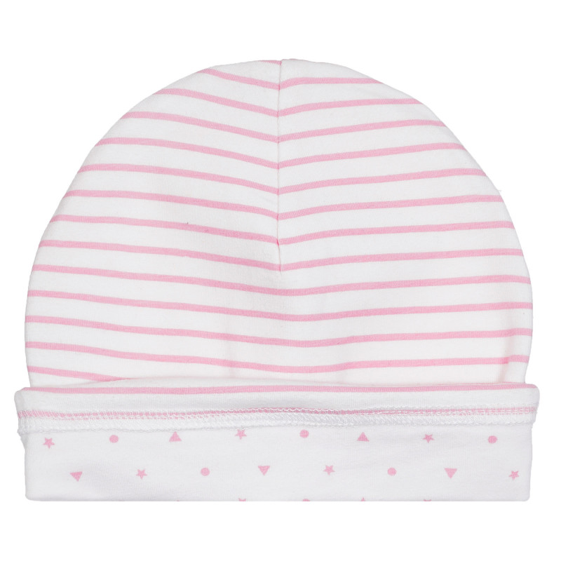 Pălărie de bumbac cu imprimeu figural pentru bebeluș, în culoare albă  254750