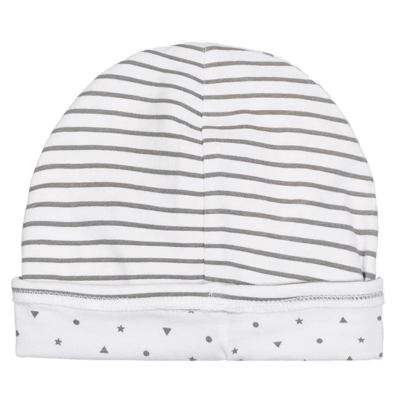 Pălărie de bumbac cu imprimeu figural pentru bebeluș, în alb  254753
