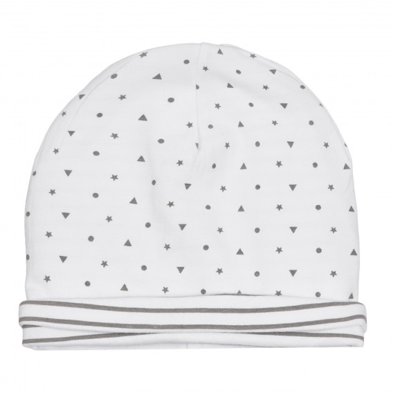 Pălărie de bumbac cu imprimeu figural pentru bebeluș, în alb Chicco 254754 2
