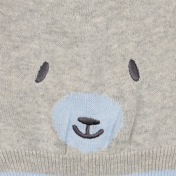 Pălărie de bumbac cu aplicație de urs pentru bebeluș, gri Chicco 254763 2