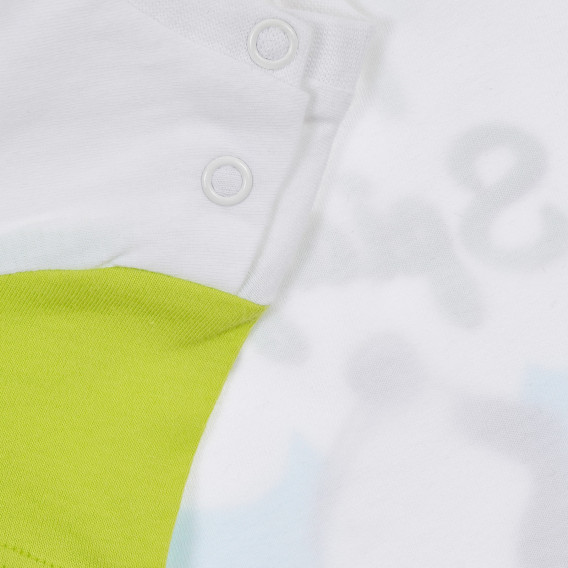 Set de tricouri din bumbac și pantaloni scurți pentru bebeluși în alb și verde Chicco 254979 4