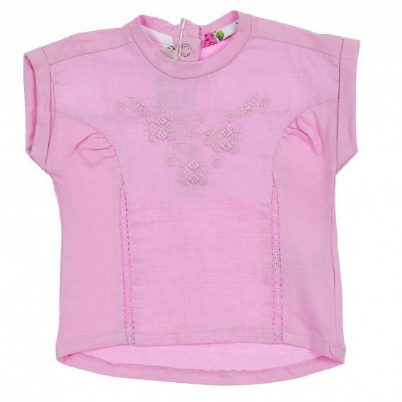 Set de tunici din bumbac și jambiere pentru un bebeluș în roz și alb Chicco 254990 2