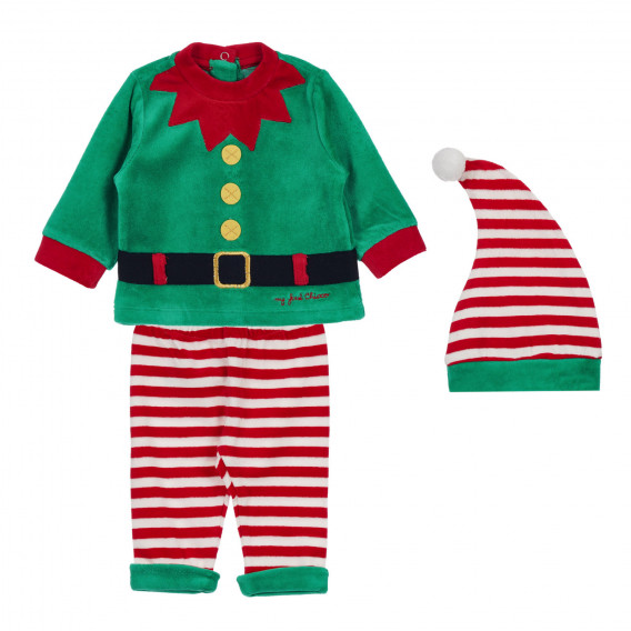 Costum de elf de Crăciun pentru bebeluș, multicolor Chicco 255149 