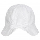 Pălărie de bumbac cu imprimeu floral și panglică pentru bebeluș, albă Chicco 255334 3