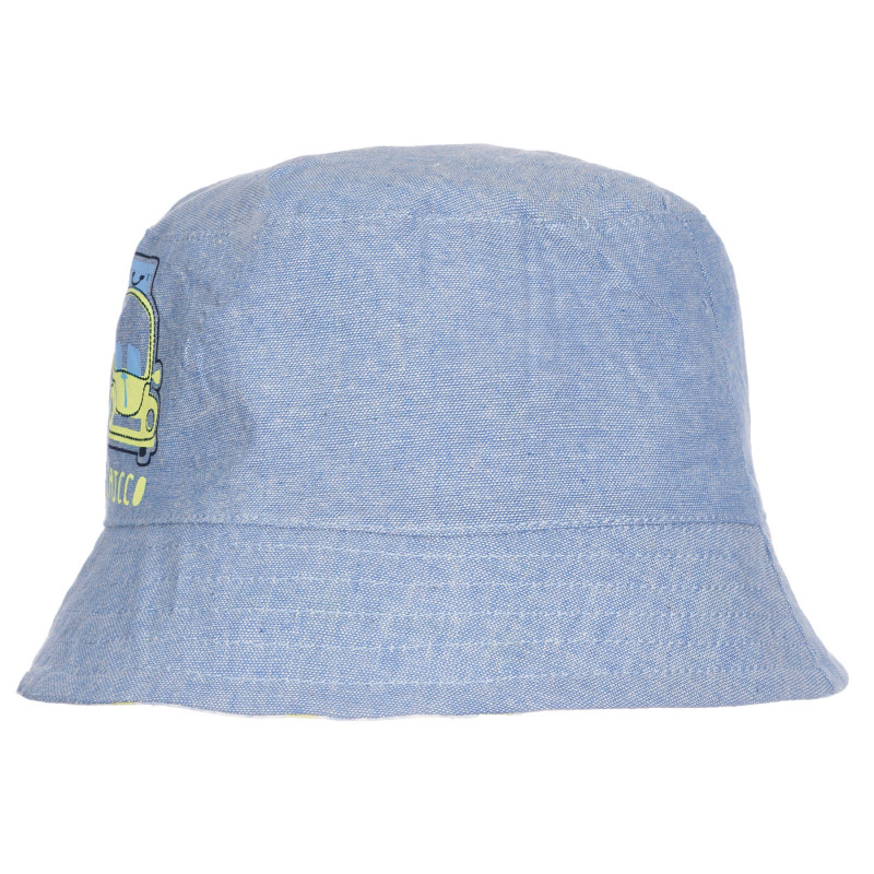 Pălărie de bumbac cu imprimeu auto pentru bebeluș, albastră  255339