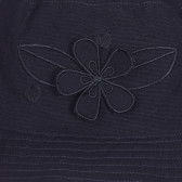 Pălărie de bumbac cu aplicație de flori, albastru închis Chicco 255408 2