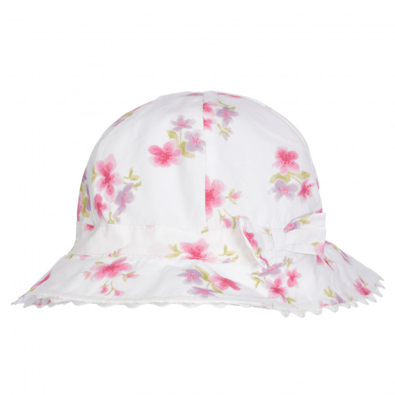 Pălărie de bumbac cu imprimeu floral, în culoare albă Chicco 255410 