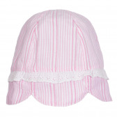 Pălărie de bumbac în dungi albe și roz Chicco 255422 