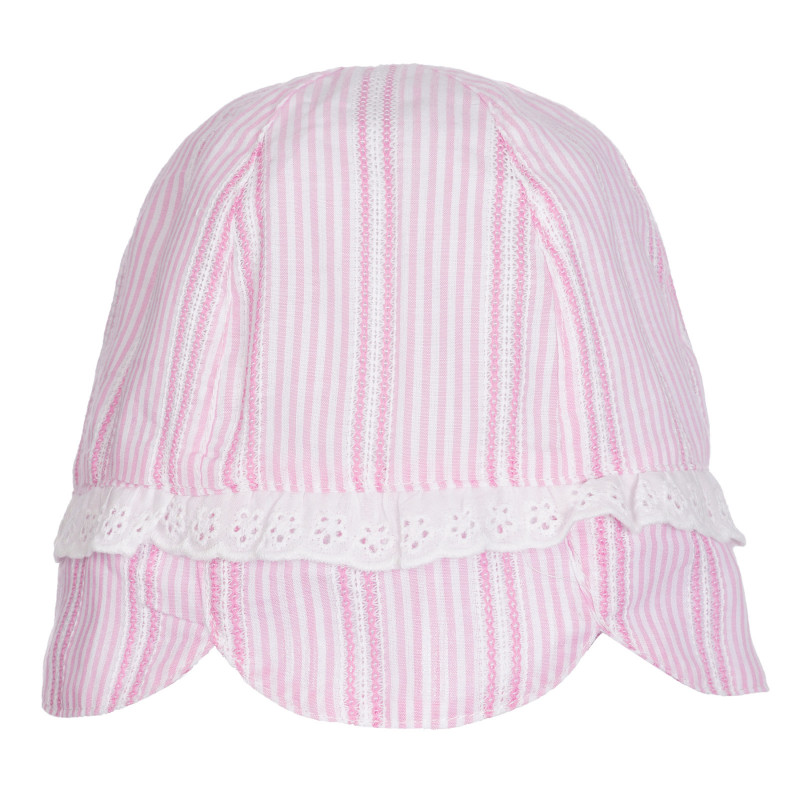 Pălărie de bumbac în dungi albe și roz  255422