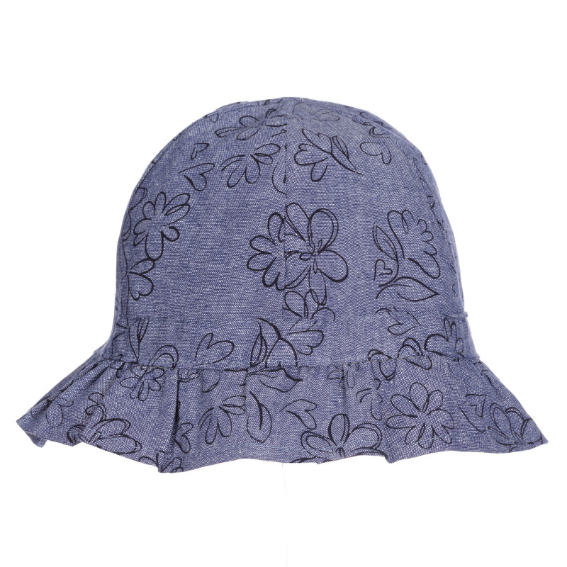 Pălărie de bumbac cu imprimeu floral pentru bebeluș, în albastru  255425