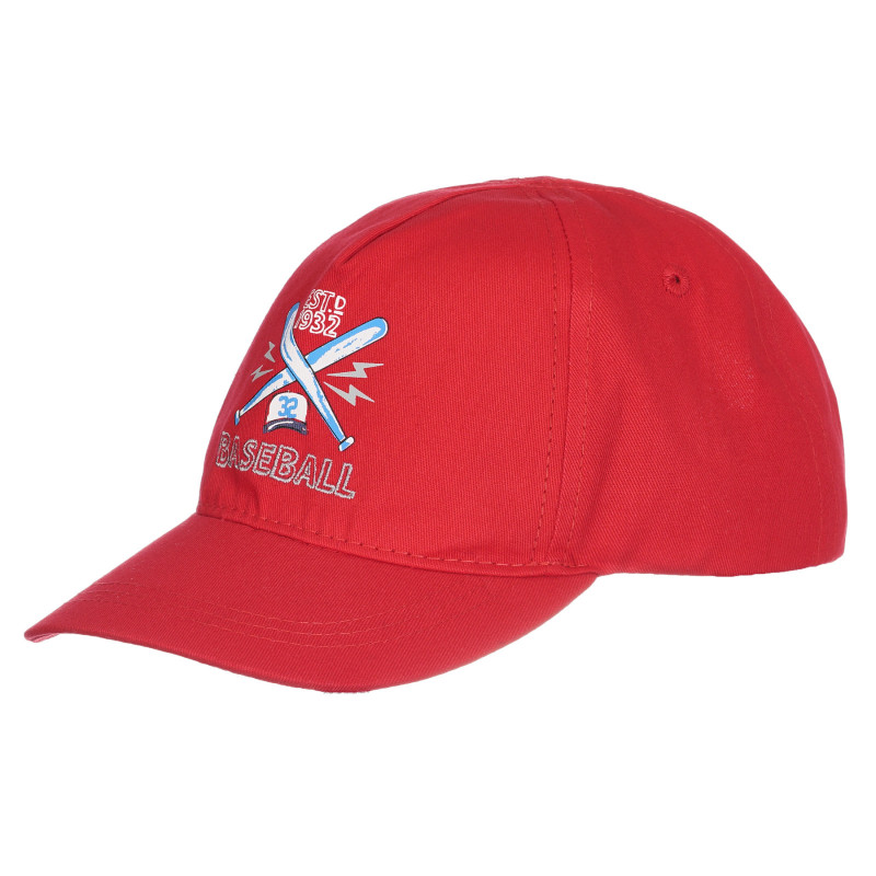 Pălărie de bumbac de baseball cu vizor, roșie  255440