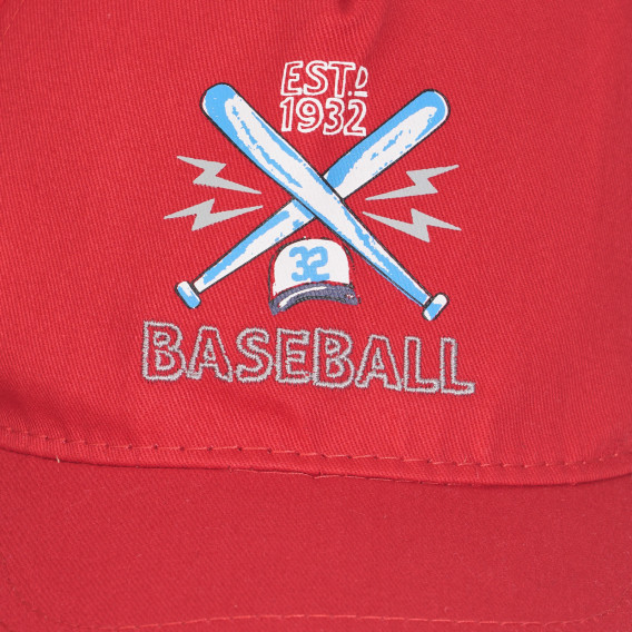 Pălărie de bumbac de baseball cu vizor, roșie Chicco 255441 2