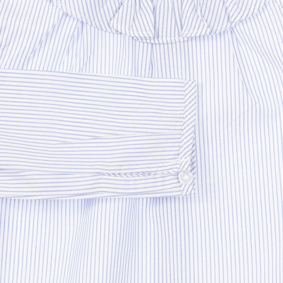 Bluză Chicco din bumbac cu dungi și volane, alb și albastru Chicco 255544 2