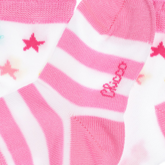 Set de două perechi de șosete pentru bebeluși în alb și roz Chicco 255888 3