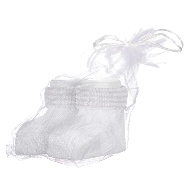 Șosete tricotate pentru bebeluș, de culoare albă  255890