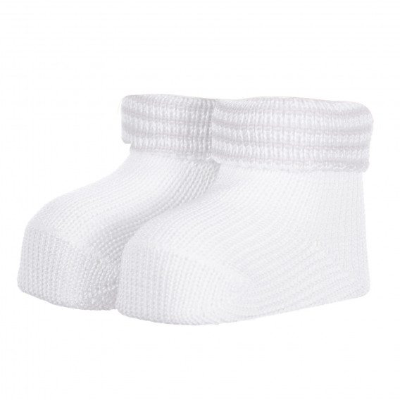 Șosete tricotate pentru bebeluș, de culoare albă Chicco 255891 2