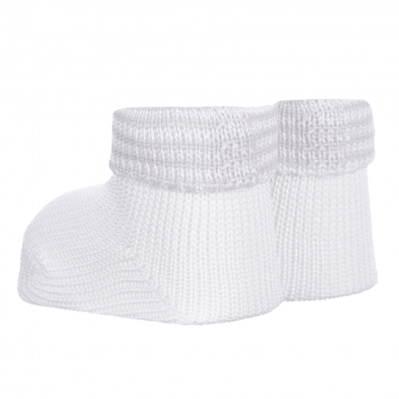 Șosete tricotate pentru bebeluș, de culoare albă Chicco 255892 3