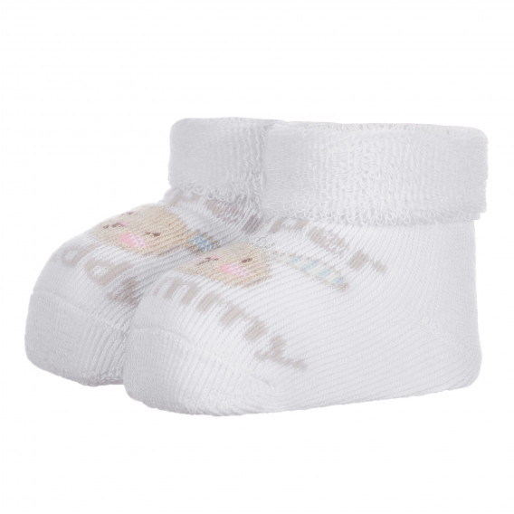 Șosete tricotate MOMY AND DADDY pentru un bebeluș, în alb Chicco 255898 2
