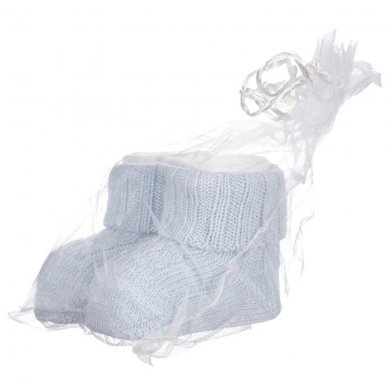 Șosete tricotate pentru bebeluși, albastre Chicco 255914 