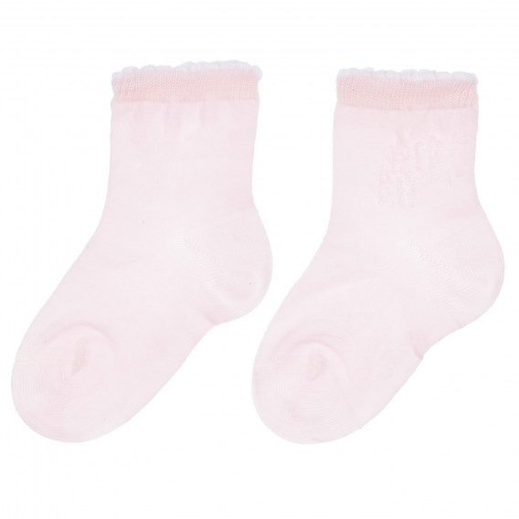 Set de două perechi de șosete pentru bebeluși în roz și alb. Chicco 255923 2