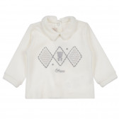 Set de bluză cu botine pentru bebeluși în alb și gri Chicco 255950 2