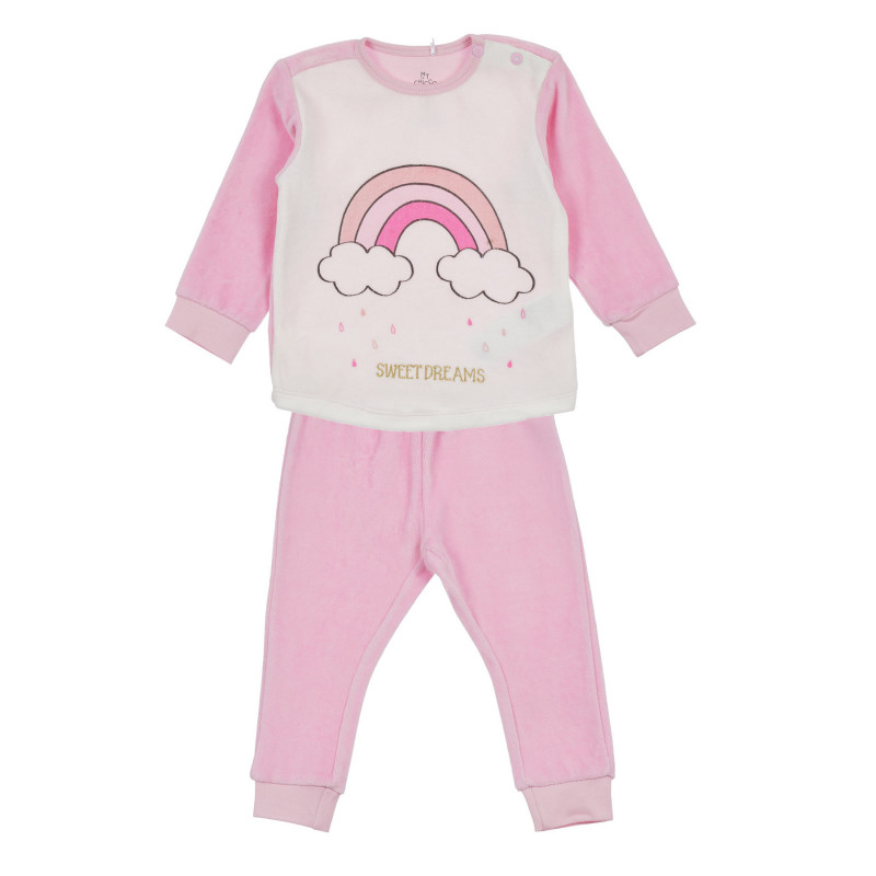 Pijamale de pluș RAINBOW, roz  255972