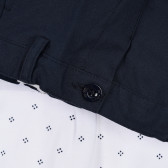 Set de cămașă din bumbac cu pantaloni pentru bebeluși în alb și albastru Chicco 256013 4