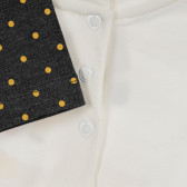 Set de bluză din bumbac cu jambiere pentru un bebeluș în alb și maro Chicco 256137 4